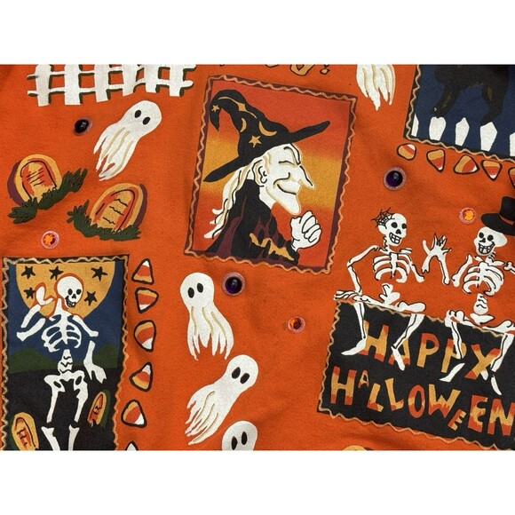 Vintage Hand painted Halloween Sweatshirt India Ink Stains Pilling O/S - Picture 6 of 9